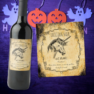 Vintage Apothecary Unicorn Hair Fantasy Wine Label