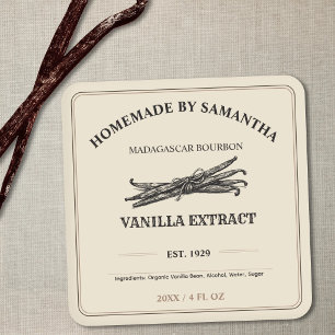 Vintage Apothecary Vanilla Extract Label Sticker