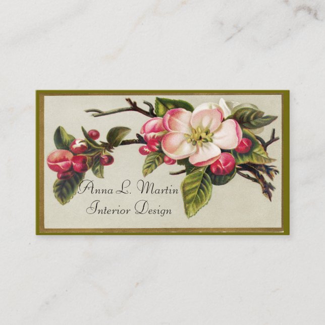 Vintage Apple Blossom, Business Cards (Front)