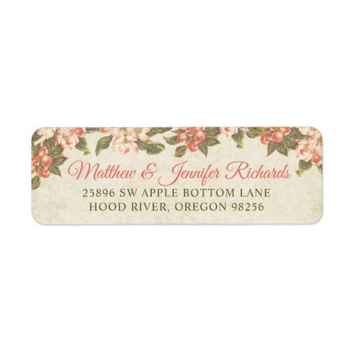 Vintage Apple Blossom  Return Address Label