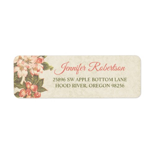 Vintage Apple Blossom  Return Address Label