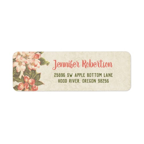 Vintage Apple Blossom  Return Address Label