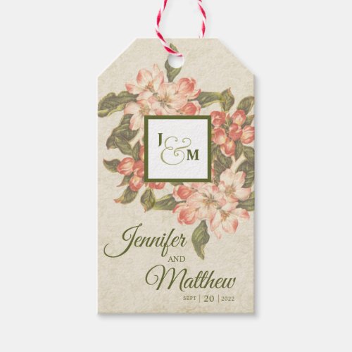 Vintage Apple Blossom  Wedding Gift Tags