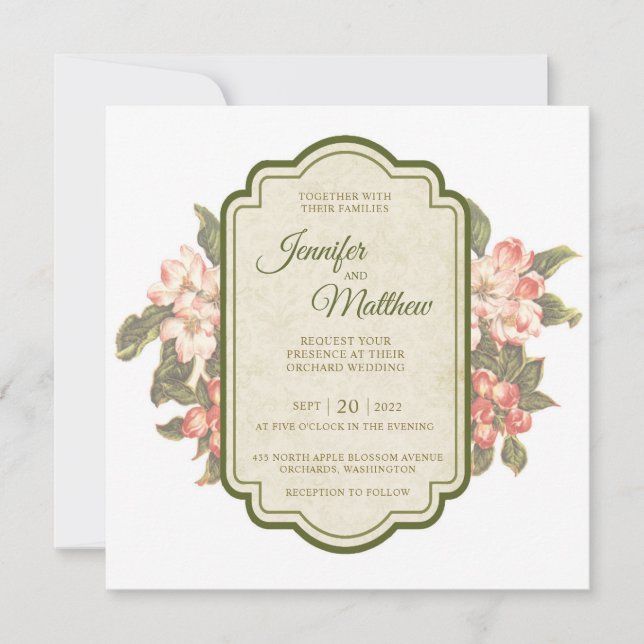 Vintage Apple Blossom | Wedding Invitation (Front)