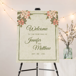 Vintage Apple Blossom Wedding Welcome Sign