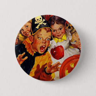 Vintage Apple Bobbing Pinback Button