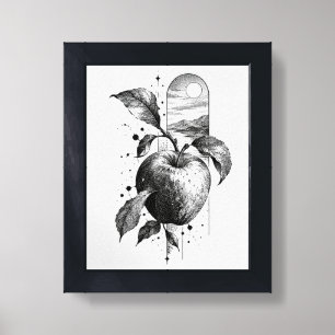 Vintage Apple Botanical Landscape Poster