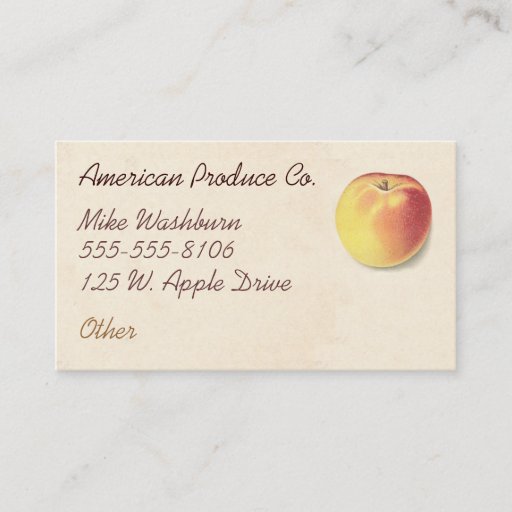 Customizable Vintage Apple Business Card Template