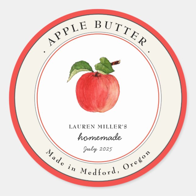 Vintage Apple Butter  jar Canning label (Front)