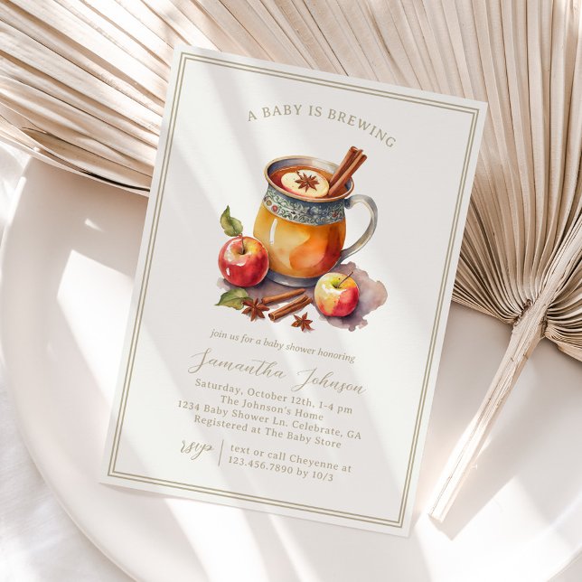 Vintage Apple Cider Autumn Baby Shower Invitation (Creator Uploaded)
