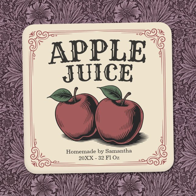 Vintage Apple Juice Label Sticker (Vintage Apple Juice Label Sticker)