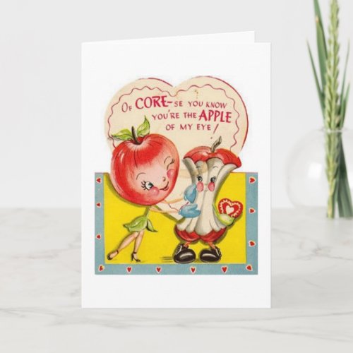 Vintage Apple Of My Eye Valentines Day Card