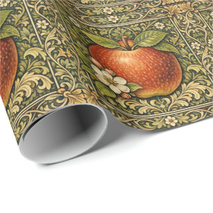 Vintage apple painting wrapping paper