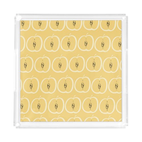 Vintage Apple Pattern Wallpaper Design Acrylic Tray