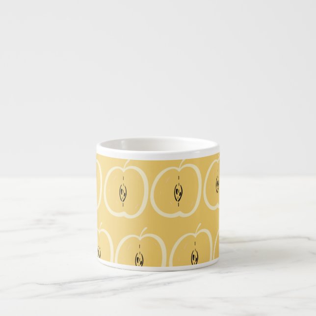 Vintage Apple Pattern: Wallpaper Design. Espresso Cup (Front)