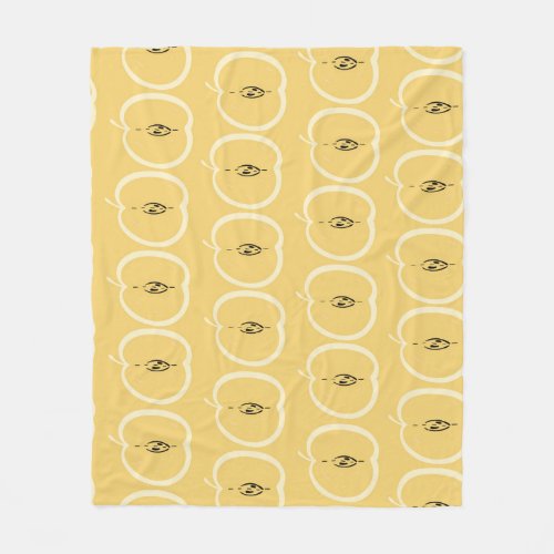 Vintage Apple Pattern Wallpaper Design Fleece Blanket