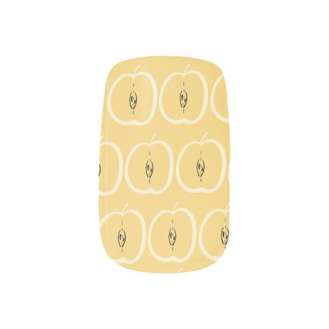 Vintage Apple Pattern: Wallpaper Design. Minx Nail Art (Left Thumb)