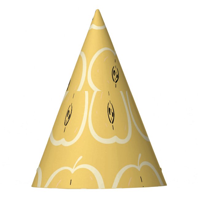 Vintage Apple Pattern: Wallpaper Design. Party Hat (Front)