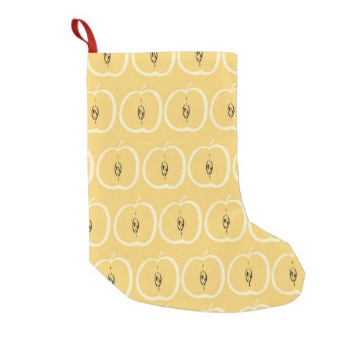 Vintage Apple Pattern Wallpaper Design Small Christmas Stocking