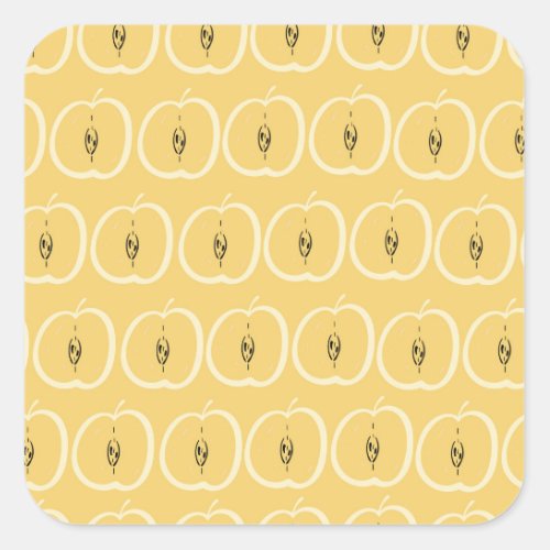 Vintage Apple Pattern Wallpaper Design Square Sticker
