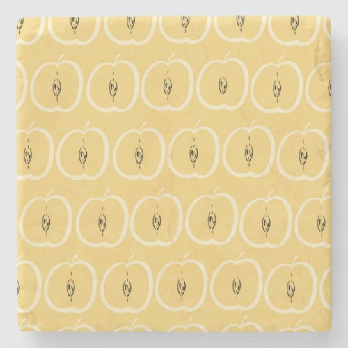 Vintage Apple Pattern Wallpaper Design Stone Coaster