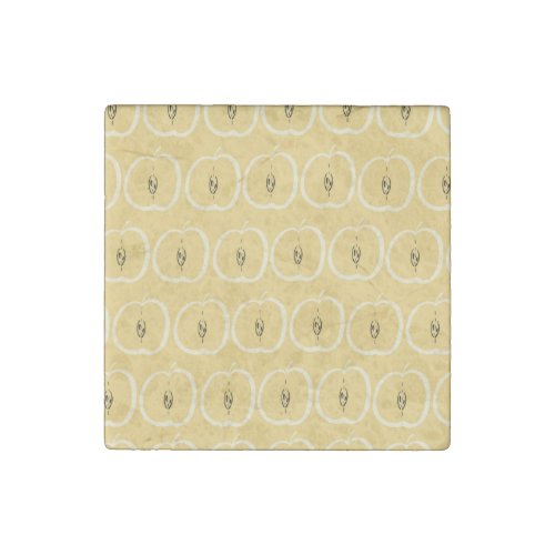 Vintage Apple Pattern Wallpaper Design Stone Magnet
