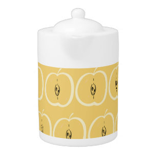 Vintage Apple Pattern: Wallpaper Design. Teapot