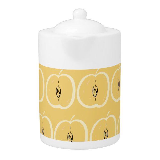 Vintage Apple Pattern: Wallpaper Design. Teapot (Front)