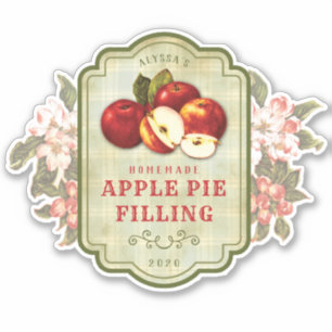 Vintage Apple Pie Filling Canning Label
