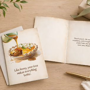 Vintage Apple Pie Heartfelt Editable Greeting Card