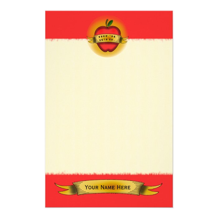 Vintage Apple Tattoo Teacher Stationery