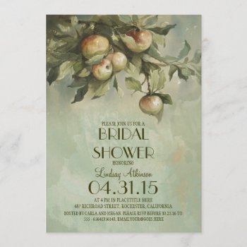 Vintage Apple Tree Bridal Shower Invitations by jinaiji at Zazzle