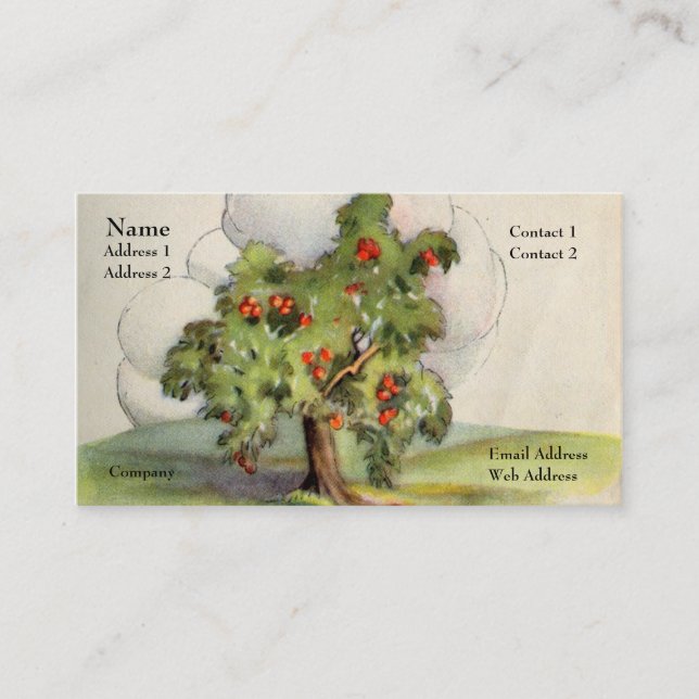 Vintage Apple Tree Business Card (Front)