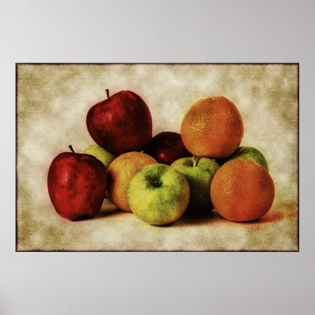 Vintage Apples and Oranges Poster (Front)