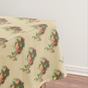 Vintage apples diagonal pattern tablecloth