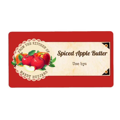 Vintage apples fruit home canning label