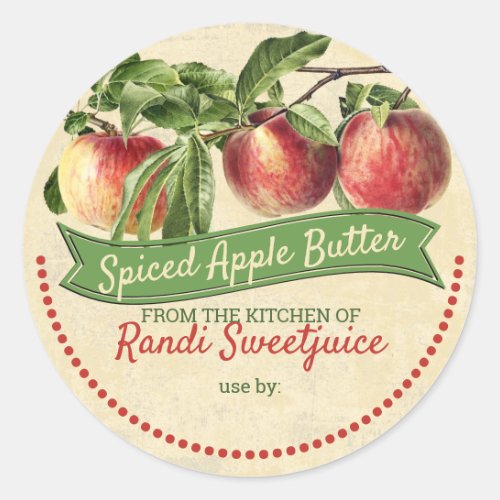 Vintage apples jam preserves home canning label