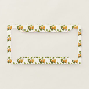 Vintage Apricot Design Fruit Vines License Plate Frame