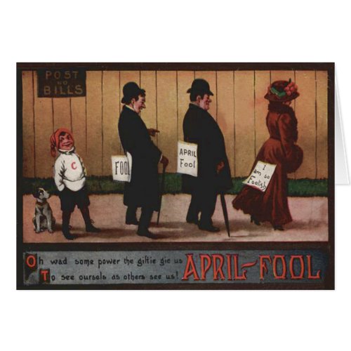 Vintage April Fools Day Sign On Back Dog