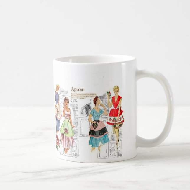Vintage Apron Sewing Pattern Mug (Right)