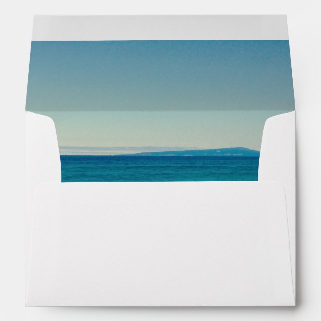 Vintage Aqua Beach Scenic Photo Envelope (Back (Bottom))