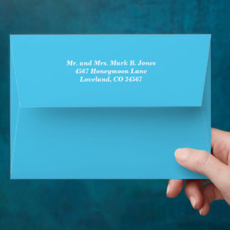 Vintage Aqua Damask Wedding Envelopes