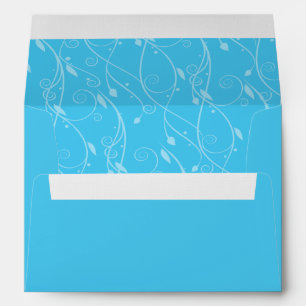 Vintage Aqua Damask Wedding Envelopes