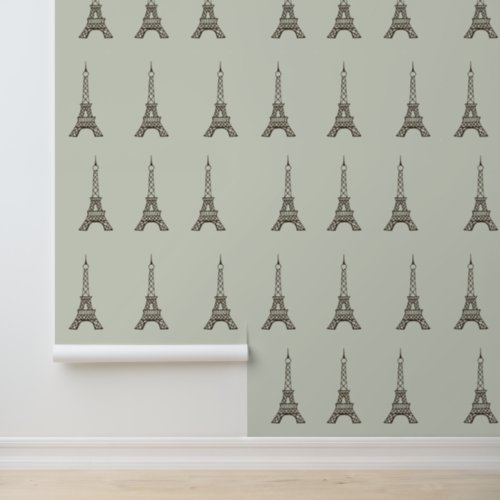 Vintage Aqua Eiffel Tower Wallpaper 