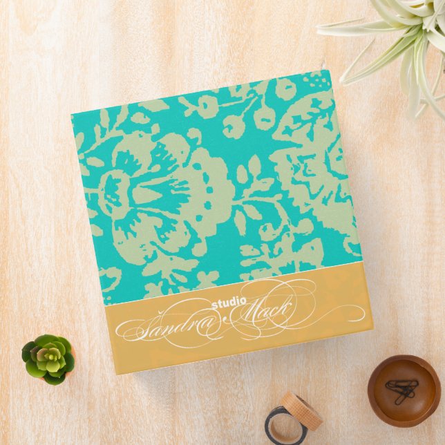 Vintage Aqua Floral Binder (In Situ)