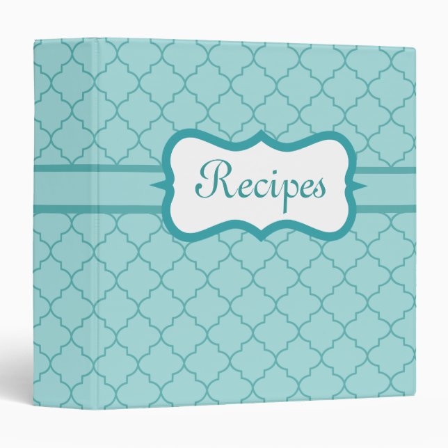 Vintage Aqua Recipe Binder (Front/Spine)