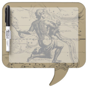 Vintage Aquarius Constellation by Hevelius 1690 Dry Erase Board