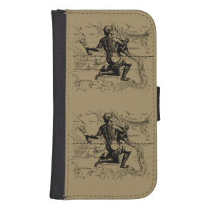Vintage Aquarius Constellation by Hevelius 1690 Samsung S4 Wallet Case