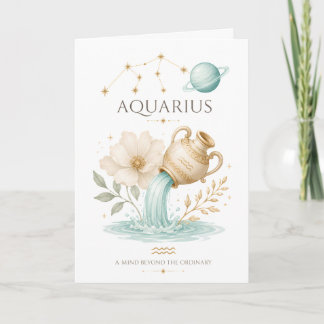 Vintage Aquarius Zodiac Astrology Horoscope Sign Card