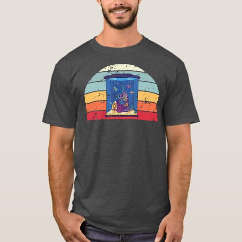 Vintage Aquascaping Sunset Men Women distressed T_Shirt